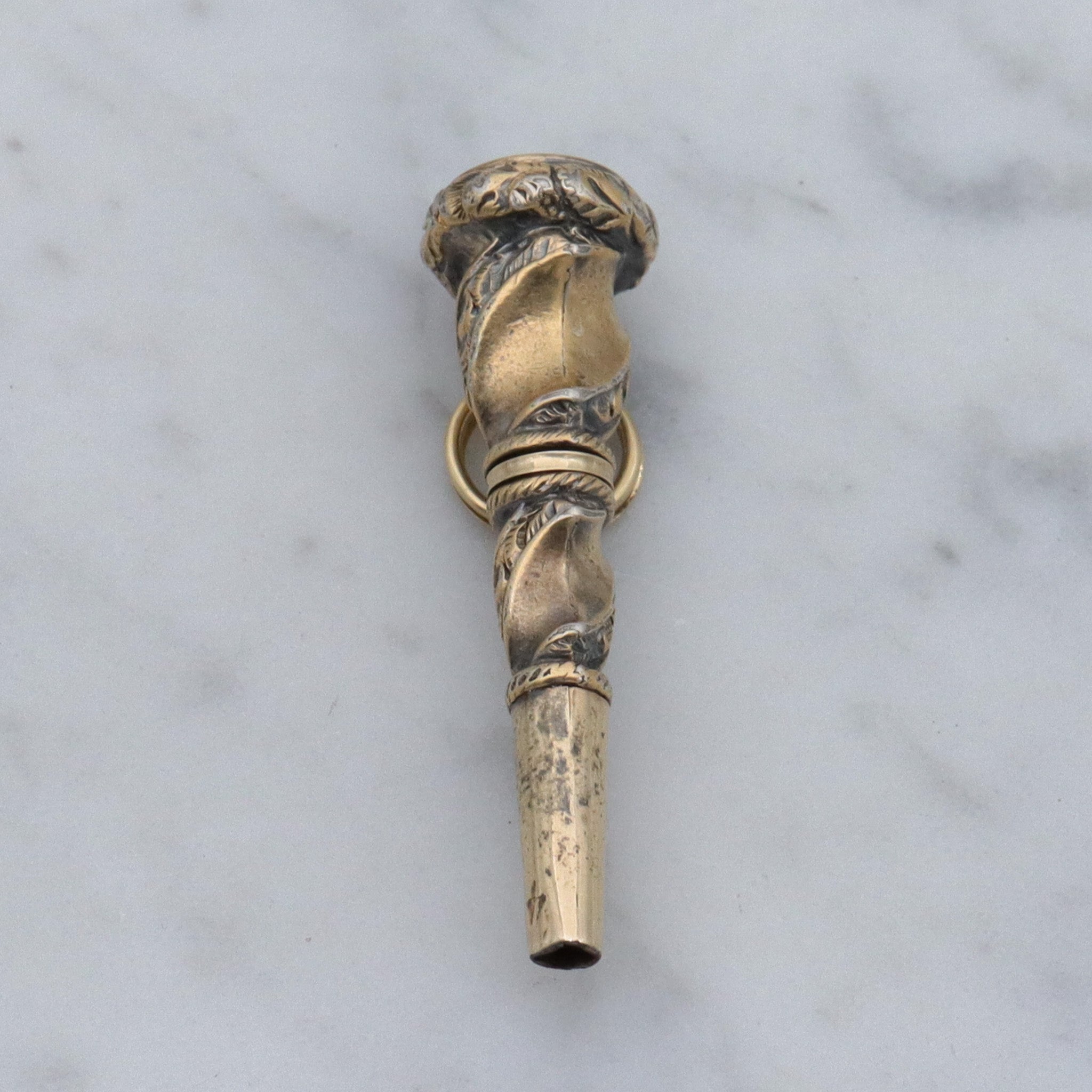 Antique Victorian gold filled watch key fob w/citrine